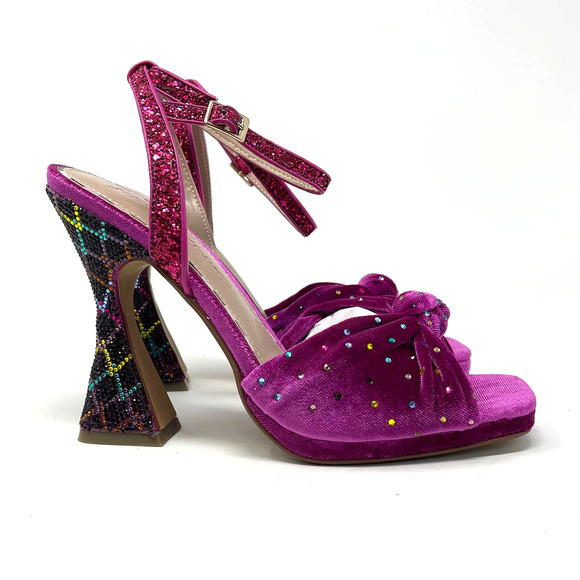 Betsey Johnson Alianna Mules Magenta Open Toe Heels Size 6 NIB - Picture 1 of 11